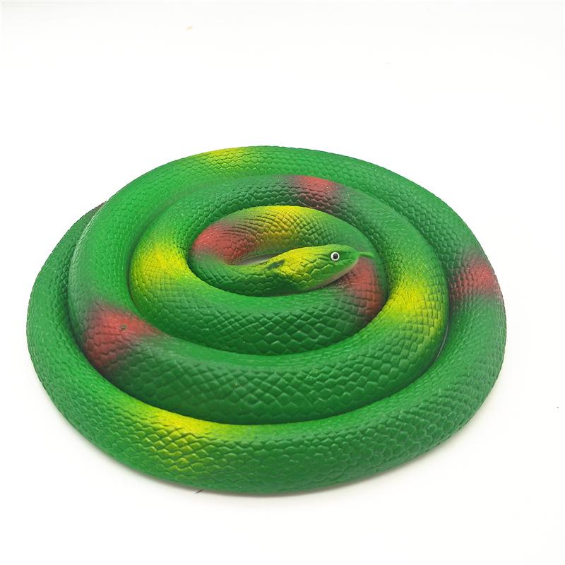 Children's Soft Rubber Toy - Large Green Fake Snake Prank Model