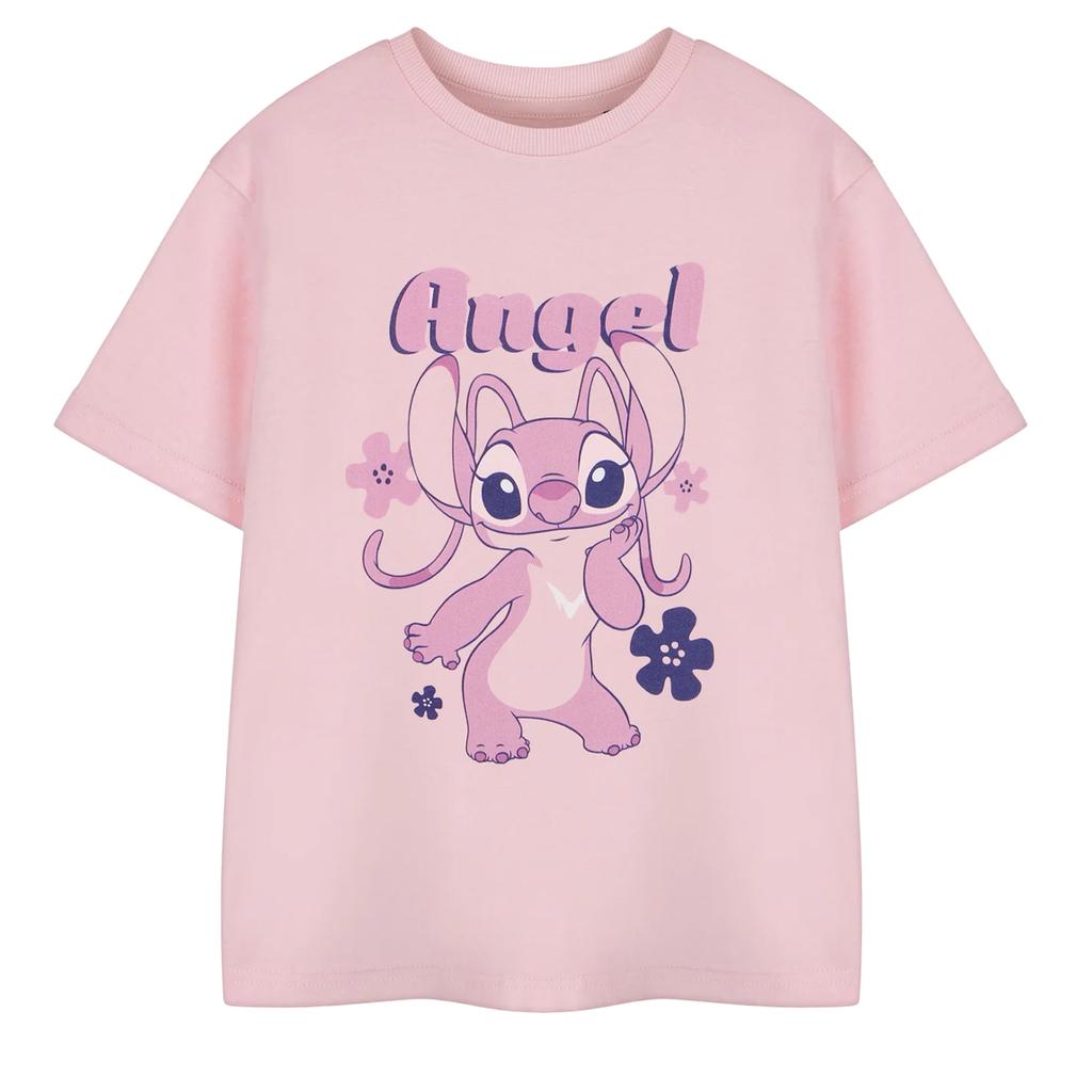 Lilo & Stitch Mädchen Engel Kurzarm-T-Shirt