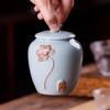 Flower Pattern Tea Box Porcelain Tea Caddy For Kitchen Decor Portable Sealed Jar Moisture-Proof Coffee Canister Tea Accessories