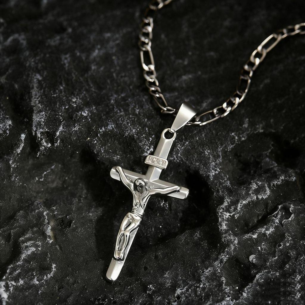 European & American Cross Pendant Men's Necklace - Unisex Style