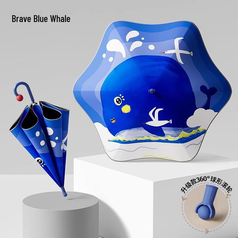 Großer Kinder-Doppelpersonen-Regenschirm für die Schule, wasserdicht, mit langem Griff