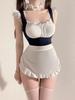 Secret Crotchless Underwear Women French Apron Maid Dress Schoolgirl Suit Erotic Costumes Cosplay Lolita Uniform Sexy Clothing