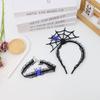 Mesh Hairband Necklace Set Ruffles Spider Web Hairband Personality Halloween Headband  Ladies