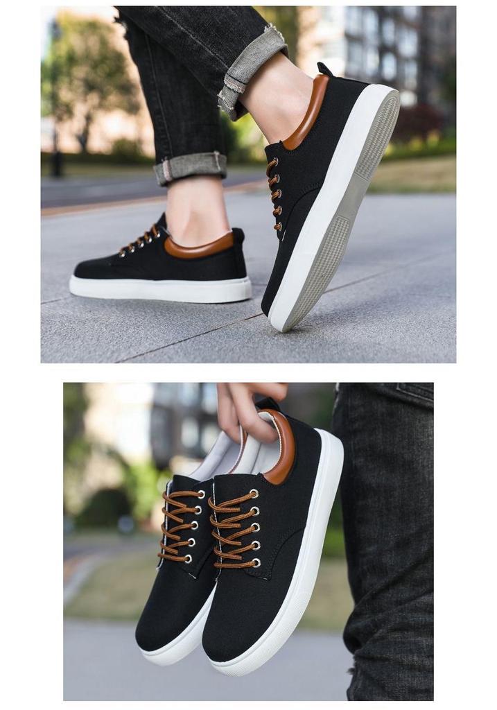Breathable Spring Autumn Korean Style Men's Casual Low-Top Canvas Shoes
