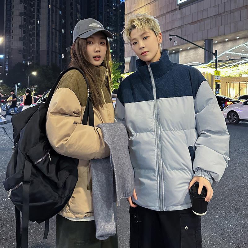 Padded clothes men's winter windproof corduroy padded clothes couple women's thickened padded jacket jacket stand-up collar to keep warm