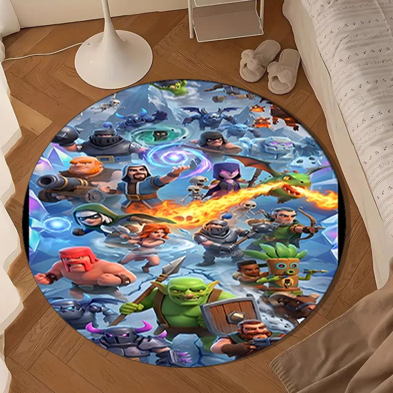 Clash Royale Heroes Collage Round mat Home Decor, Chair rug For livingroom,Bedroom, doormat home decor Birthday Gift Christmas Gifts