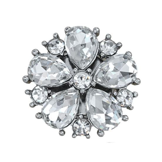 Rhinestone Button Cover Removable Clip-on Button Cover Decorative Flower Button Cover for Shirt Blazer Coat Wedding Accessories