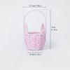 Cartoon Rabbit Ear Storage Basket Multifunctional with Handles Egg Gathering Ornaments Sundries Organizer Easter Festival Gift