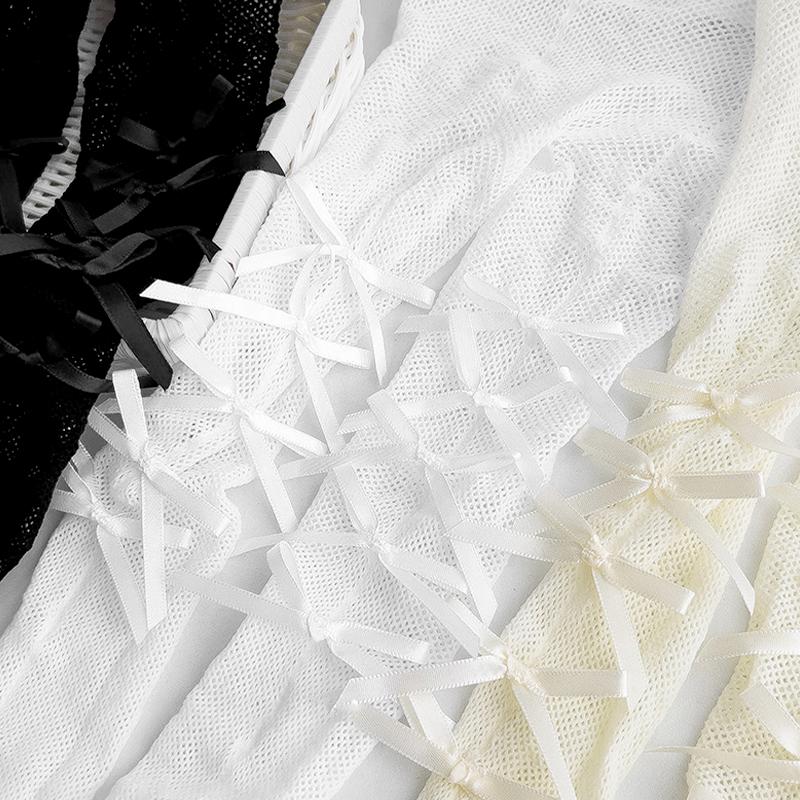 1Pair Stocking Spring and Summer Pantyhose Thin Girl's Hosiery Lolita Cotton Bow