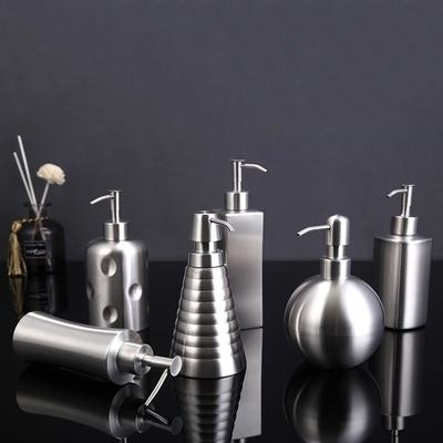 304 Stainless Steel Hand Washing Liquid Bottle Soap Dispenser Bath Gel Lotion Shampoo Detergent Press Bottle Bathroom Supplies