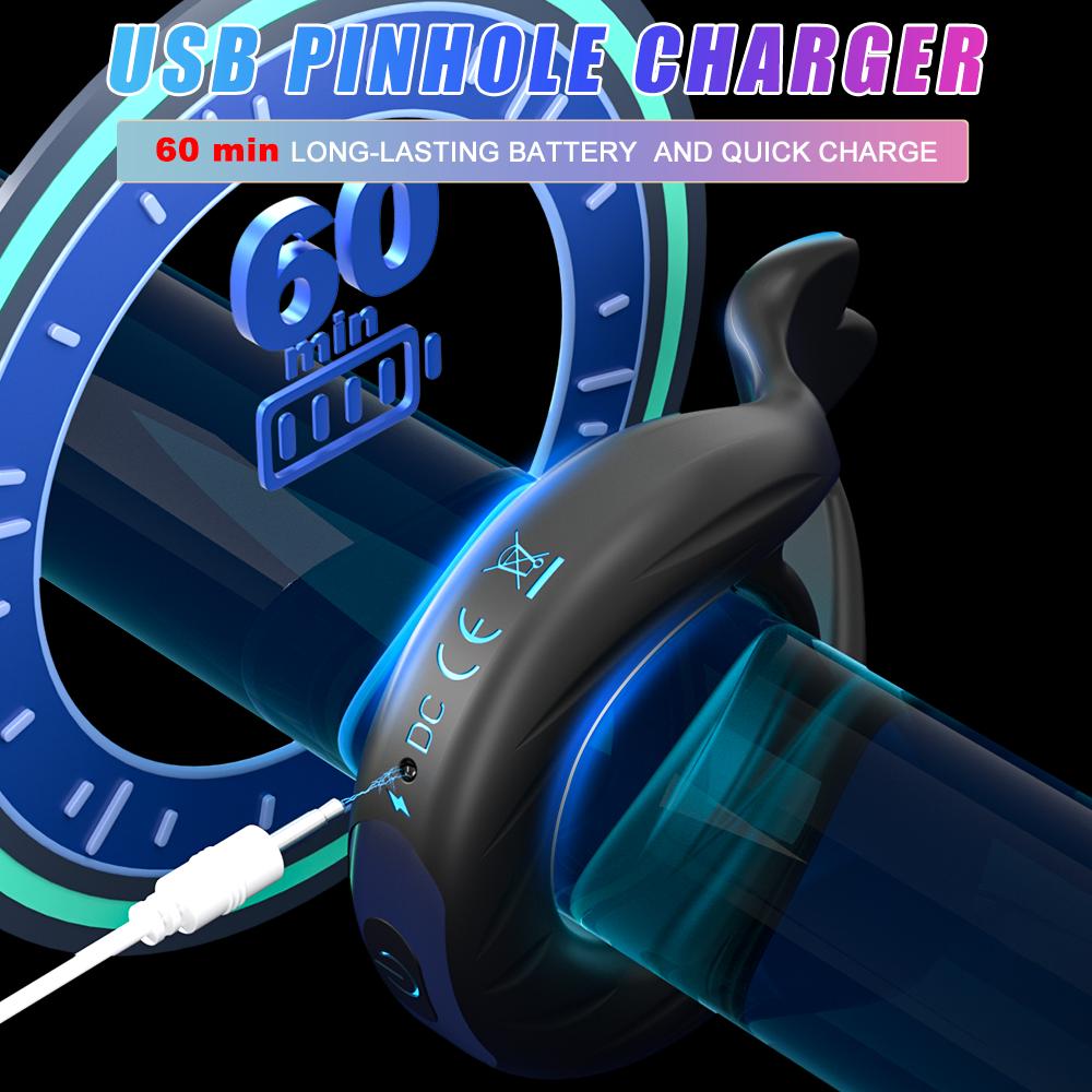 Penis Ring Vibrator G-Spot Stimulation  APP Control Adjustable Vibrating Ring Longer Harder Stronger Erection Toy Men Adult Penis Trainer Masturbator