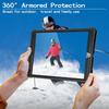 Tablet Case For iPad 10.2 (2021)/(2020)/(2019)/Pro 10.5-inch (2017) Kickstand PC + Silicone Cover with Shoulder Strap