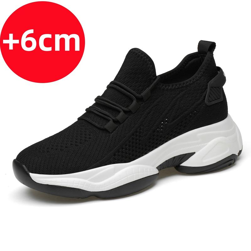 Fashion Summer Sneakers Men Elevator Shoes Height Increasing Shoes for Man Insoles 6CM Hidden Heels Sports Inner Heightening Shoes