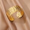 Stainless Steel Bangles Bracelets for Women Gold Color Geometric Texture Open Cuff Bangle Bracelet Femme Vintage Jewelry