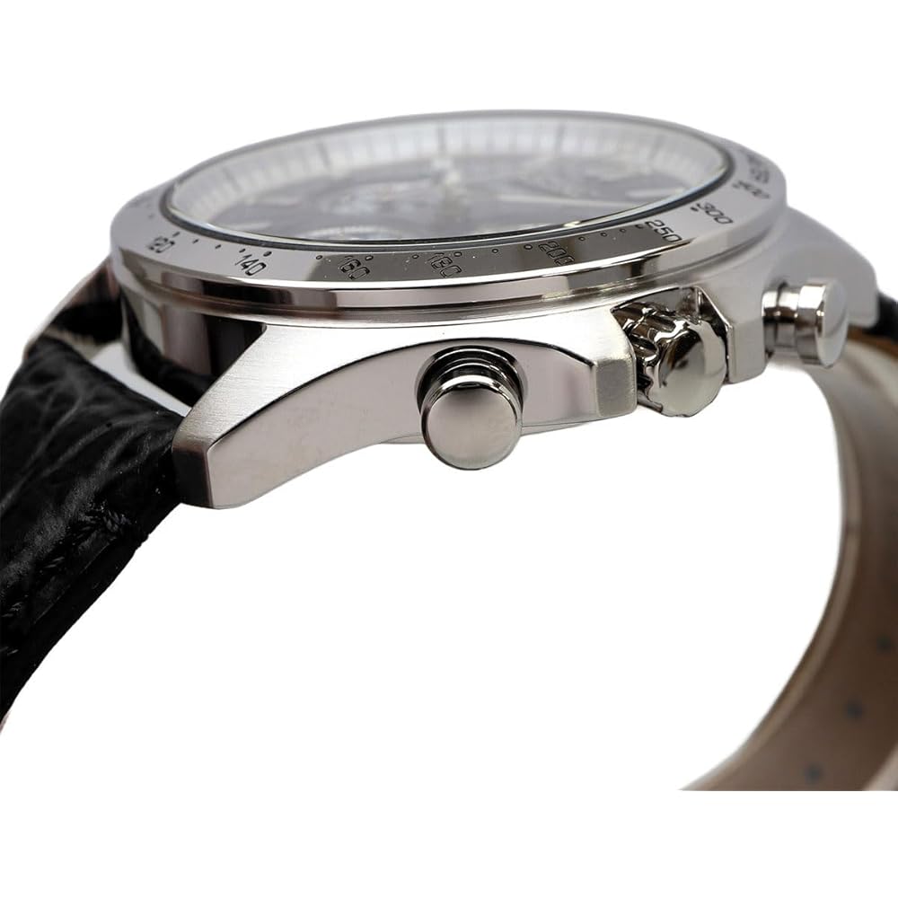 Seiko Chronograph Quartz Men's Watch SBTR021 Black Leather 1/5 Second Precision