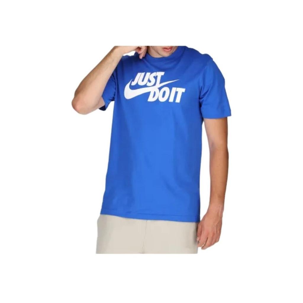 Nike Sportswear Just Do It Letter Logo Print Short Sleeve T-Shirt Men Tops Royal-Blue AR5007-480