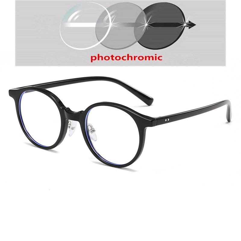 Leopard Frame Round Shortsighted Prescription Lens Eyeglasses TR90 Material Anti Blue Rays Student Minus Diopter Eyeglasses 0 -0.5 -0.75 To -6.0