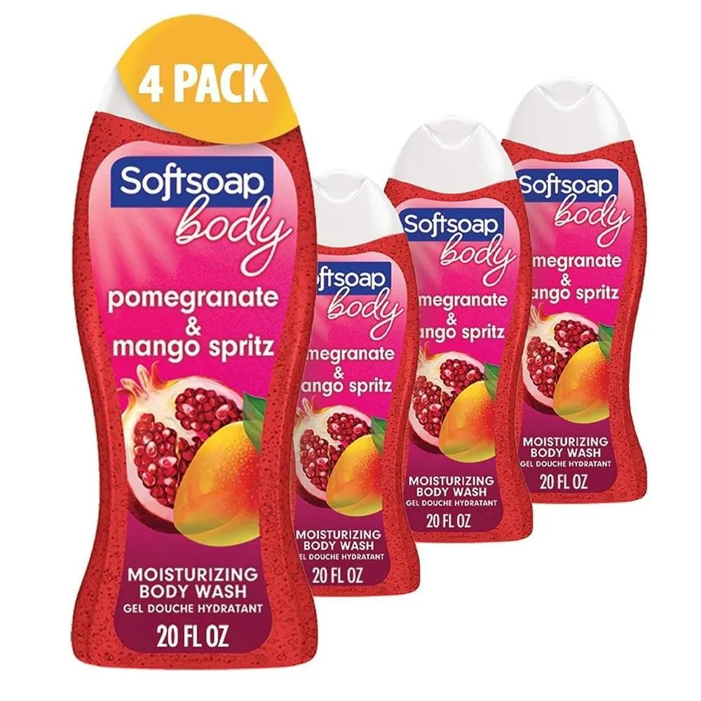 Гель для душа Softsoap 591 мл, 4 шт., Гранат и Манго Spritz