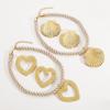 Tooxika Creative Personality Alloy Shell Love Pendant Necklace Earrings Set Summer Ocean Breeze Jewellery