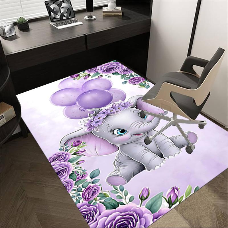 

1PC Elephant and Purple Balloon Non-Slip Floor carpet, Office, family, bedroom, Studio - Large Area Rug, Vibrant Colors, Longlasting Material-X404 60cm by 90cm