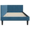 L Shaped Bed Frame with Headboard Blue 100 Cm X 200 Cm Velvet