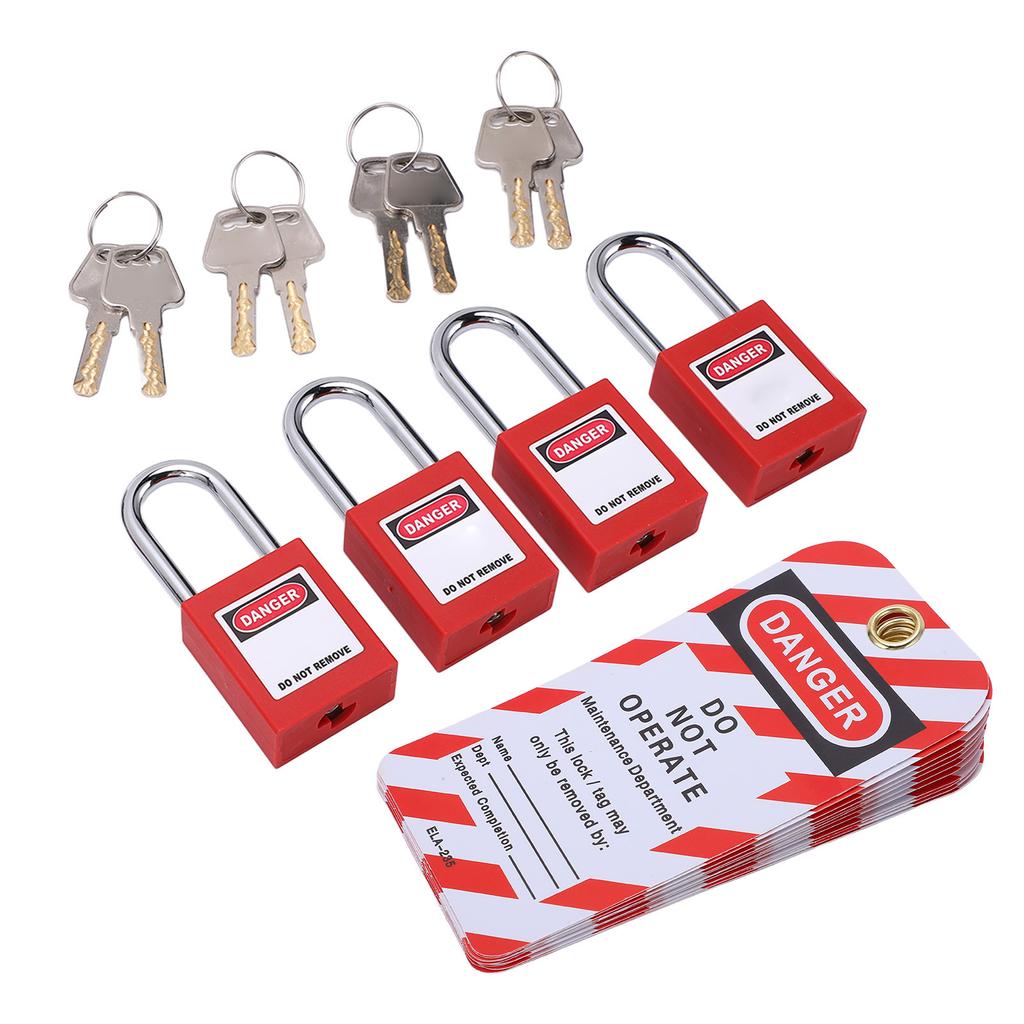Electrical Lockout Tagout Kit with Safety Padlocks Keys Loto Tags for Industrial Chemical Electric Power
