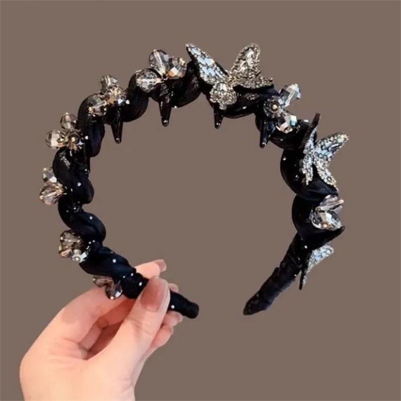 Temperamento Elegante Aro de Cabelo de Borboleta Coreano Doce Antiderrapante Acessórios de Cabelo para Festa Casamento