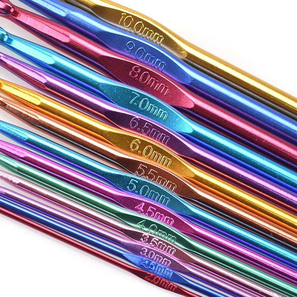 Grips DIY Yarn Metal Handle Crochet Hook Set Sewing Needles Weave Accessaries Knitting Needles