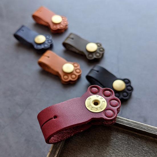 Kedi Pati Kablo Düzenleyici Klipsli Kablo Sarıcı Kulaklıklar Şarj Cihazları Veri Kabloları İçin Masayı Düzenli Tutar Suni Deri Pratik Masa Aksesuarı