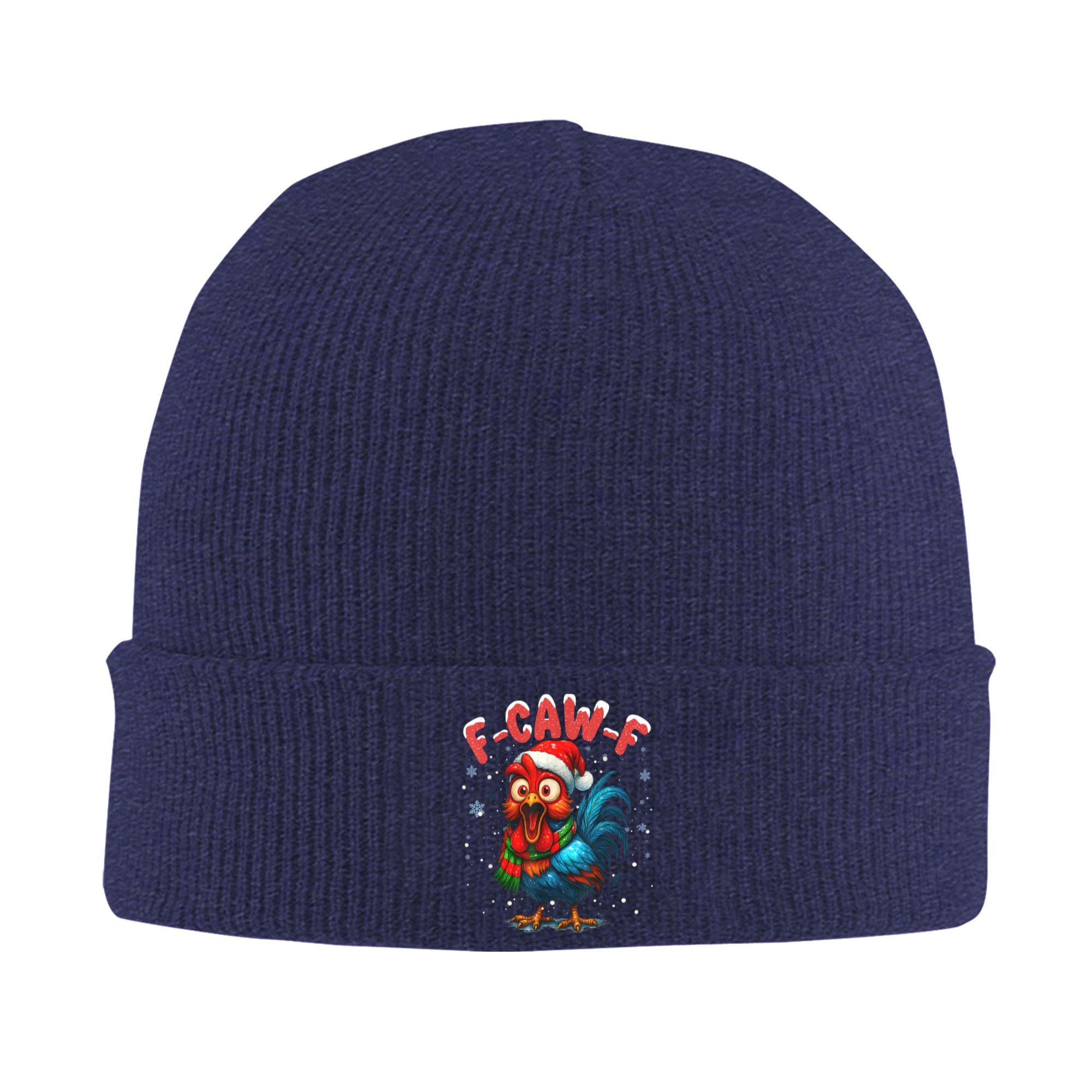 

F Caw F Rooster Funny Bird Chicken Fawk Beanie Hats Bonnet Hats Men Women Unisex Knit Hat Autumn Winter Thermal Elastic Caps One Size