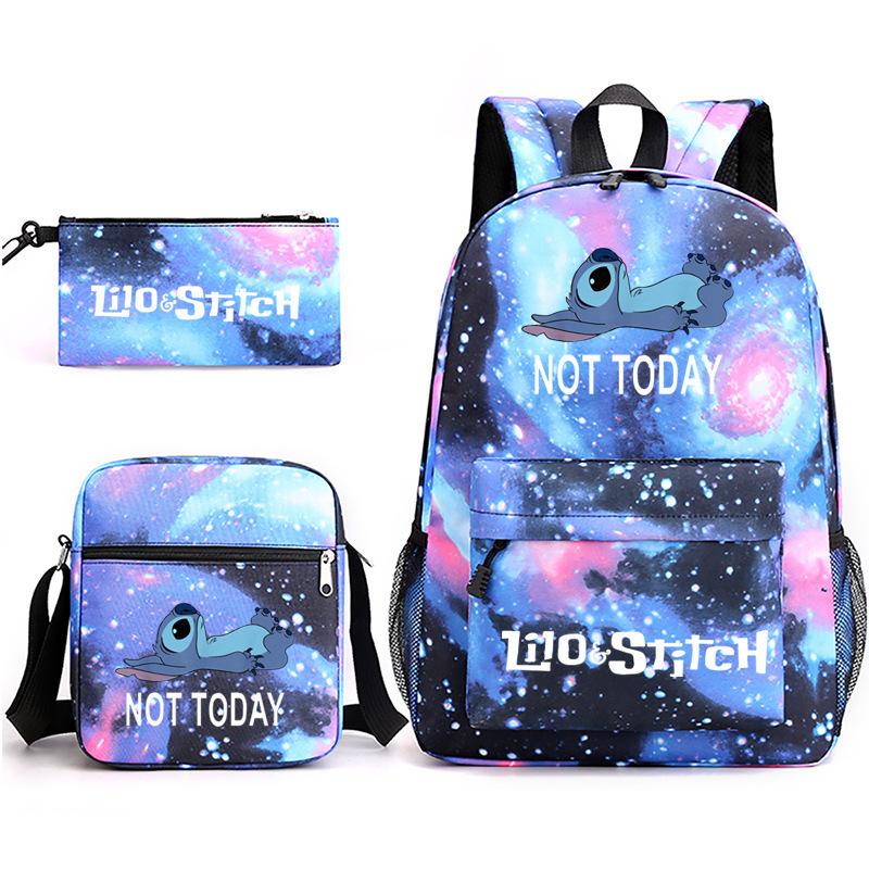 Printed Schoolbag Three-Piece Set, Primary And Secondary School Schoolbag, Backpack, Shoulder Bag, Pencil Bag.