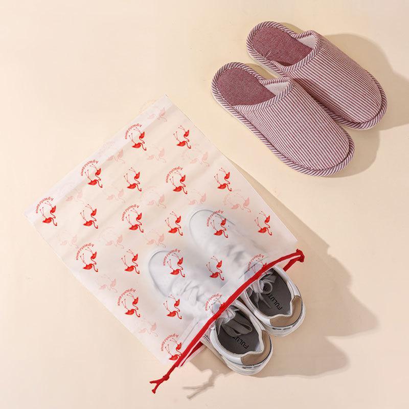 10Pcs Waterproof Drawstring Shoe Storage Bags With Cute Cartoon Prints Perfect For Travel Packing And Home Use
