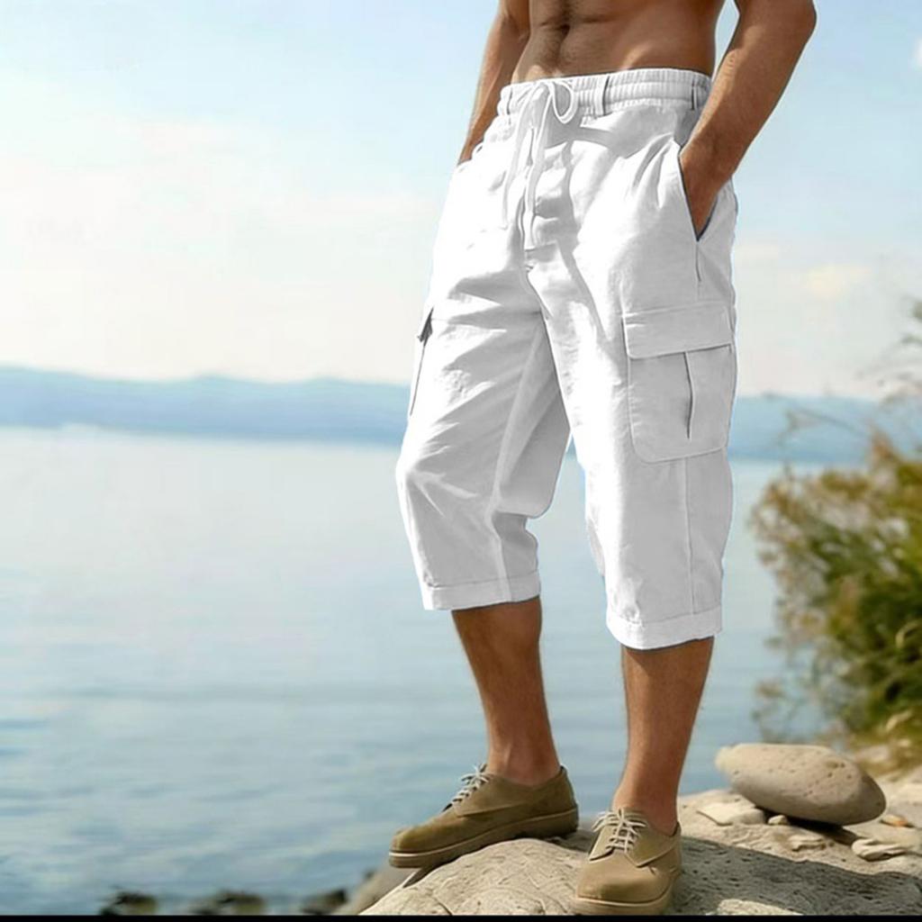 Men's Cotton And Linen Multi-color Casual Pants