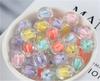 ZW01 50pcs 11x12mm Mini Acrylic Straight Hole Pumpkin Shape Beads Mixed Loose Beads Making Material Beads DIY Trend Bracelet