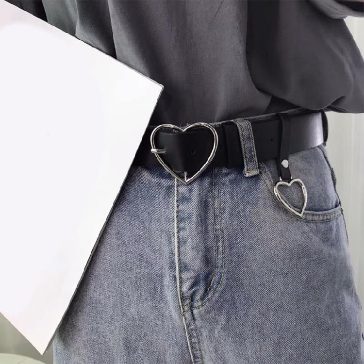 Adjustable Women Belt Heart Buckles Alloys D Rings Embellishment Stylish Accessory For Work Or Weekends Outfits