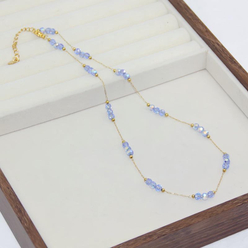 Wysokiej klasy stal nierdzewna naszyjnik z zielonymi cyrkoniami