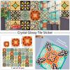 40Pcs Moroccan Retro Tile Stickers - 0.45mm Thickened Crystal Film PVC Decals - Waterproof Self-Adhesive Floor & Wall Mural for Kitchen Bathroom DIY