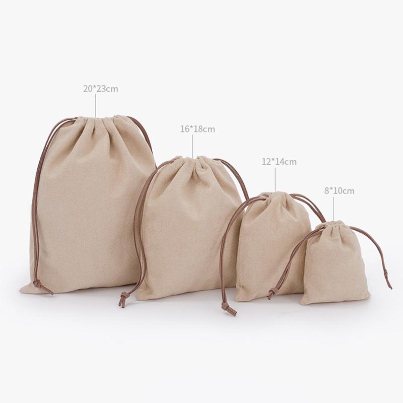 Suede Drawstring Storage Bag Reusable Gift Pouch for Jewelry Handbag Electronics Dustproof Pouch for Travel Organizer