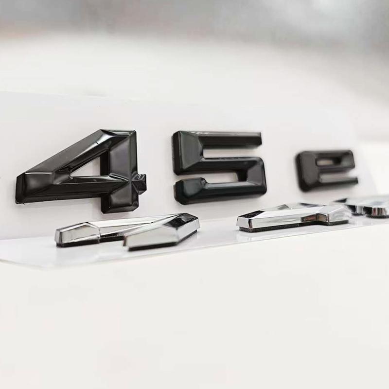 3D ABS Chrom Schwarz Auto Buchstaben Logo 745e Heckklappen Emblem Aufkleber Abziehbild Für BMW 7er Reihe 745e G12 Auto Heckmarkierung Zubehör