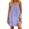 Women's Spaghetti Strap Loose Fit Mini Dress Casual Summer Solid Color Sundress