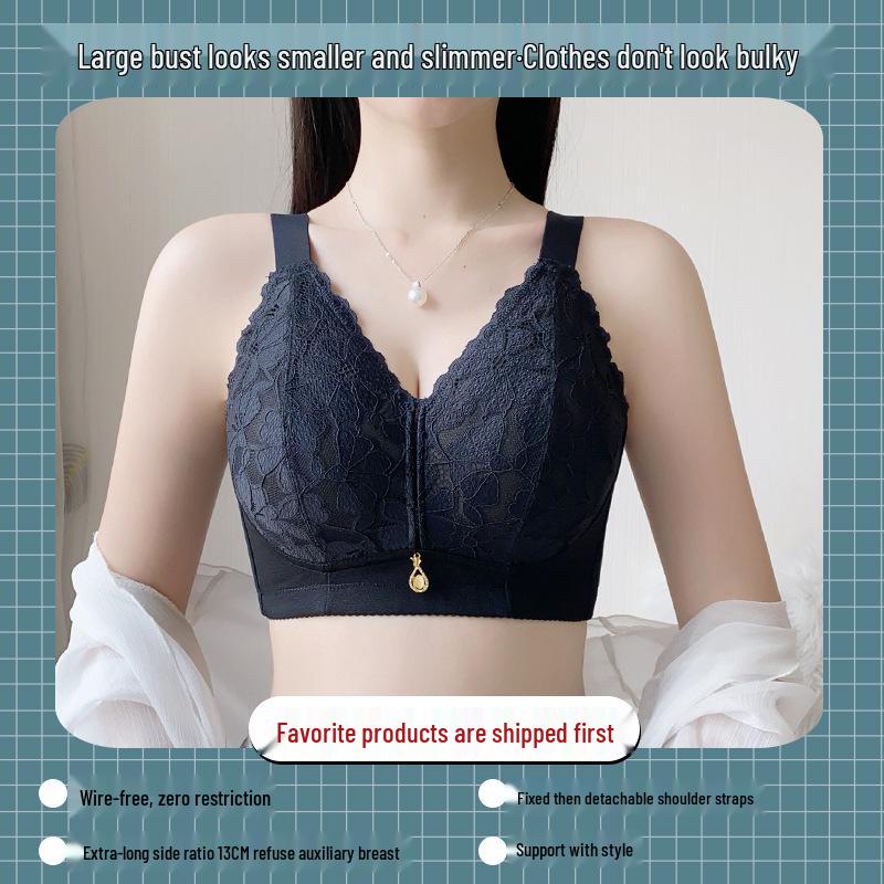 

Топ-труба большого размера с защитой от просвечивания: Большой Уменьшающий Грудь, Летний Тонкий, Полная Чашка, Боковая Поддержка, Предотвращающий Отвисание Бюстгальтер 36/80B чёрный