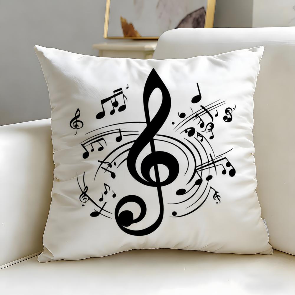 classic music theme Sheet Music Cushion Cover Soft  EasyWash Pillow Case  Versatile for Couch Bed Travel and Office