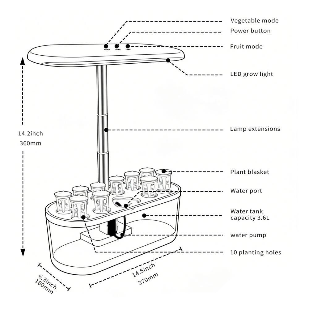 Hydroponic planter-LBL21-1026 European Standard