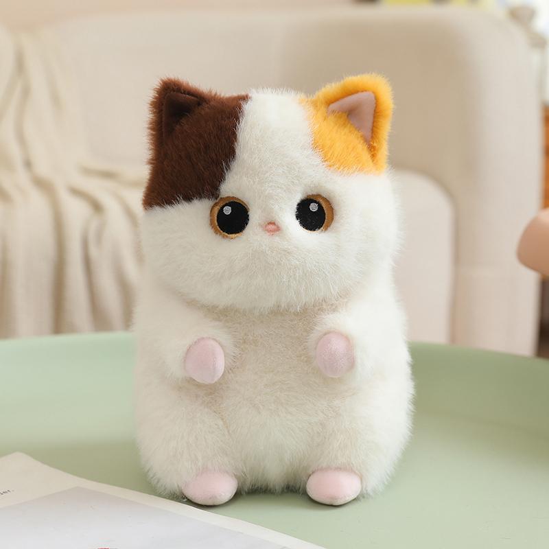 New Cute Burger-Shaped Cat Plush Pillow Chubby Calico Siamese & Black Cat Plushies Soft Doll Huggable Sofa Bed Decoration 23cm