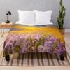 Manta de Flanela com Flores de Lavanda Roxa para Crianças Adolescentes Adultos Cama Sofá Sofá Decoração de Viagem Leve Quente Super Macia
