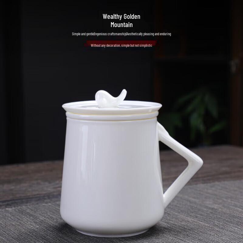 

Mutton Fat Jade Ceramic Office Cup Set