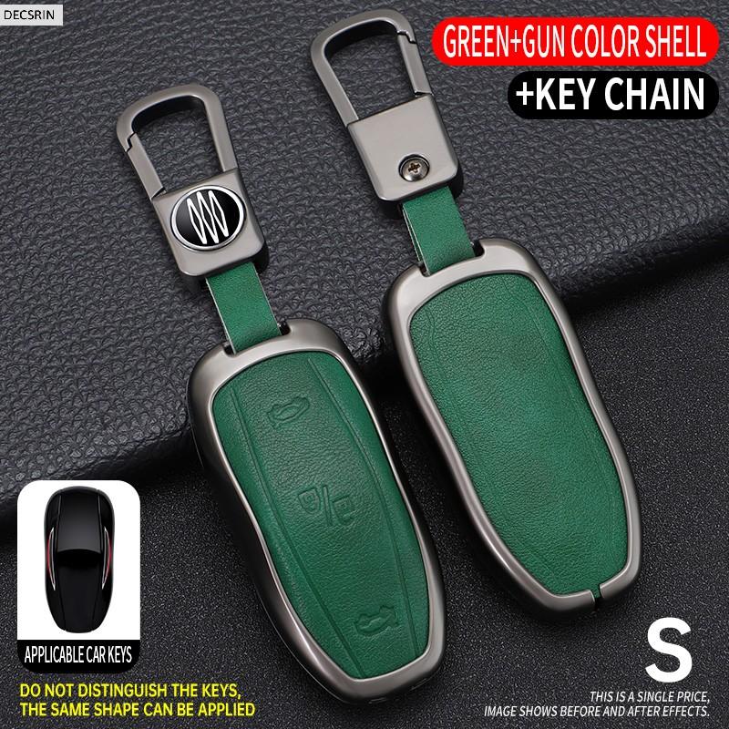 Zinc Alloy+ Leather Car Smart Key Cover Case Shell Fob for Tesla Model 3 Model Y S Key Shell Bag Holder Protector Accessorie