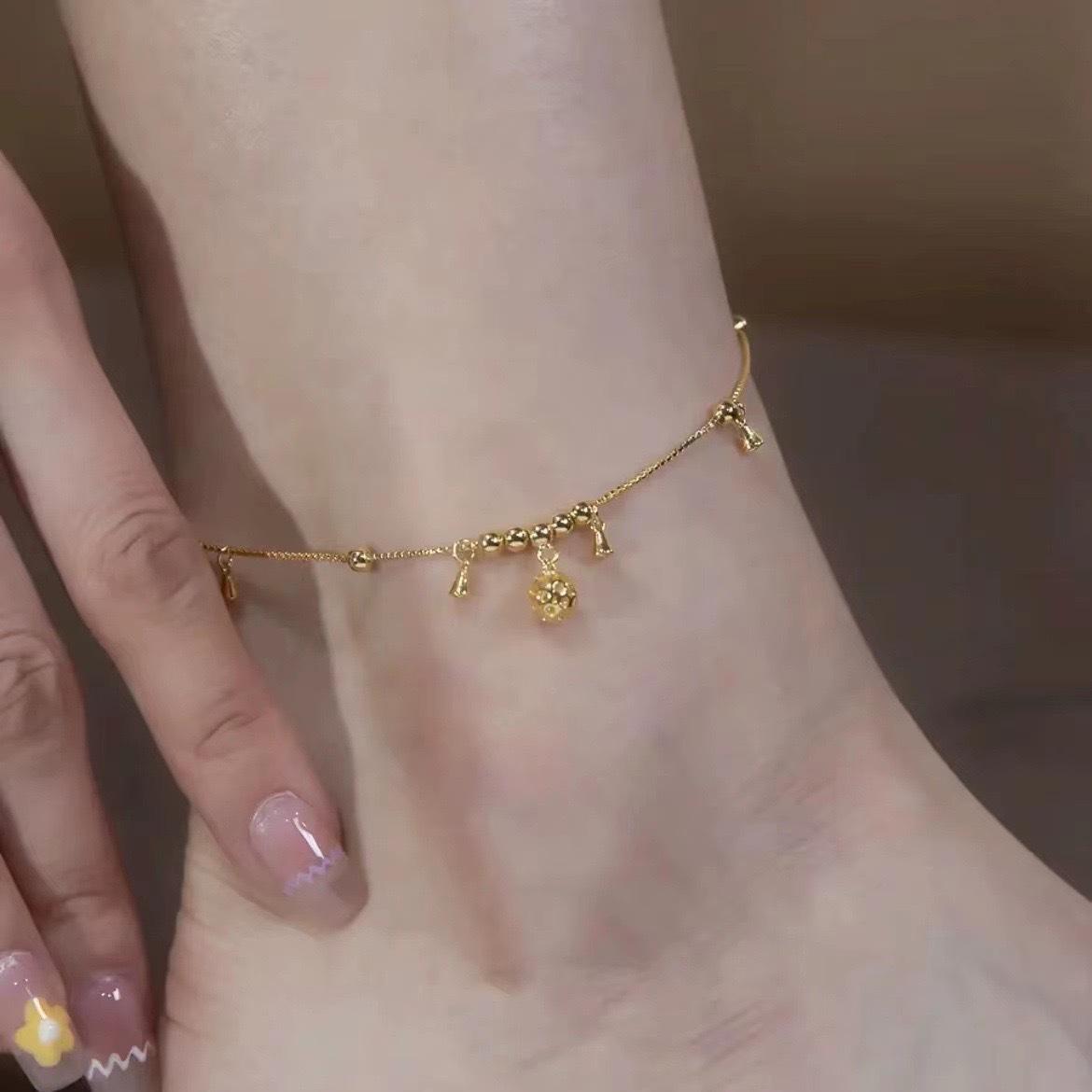 Linglong Ball Anklet Women s Niche Design Advanced Sensory Foot Chain