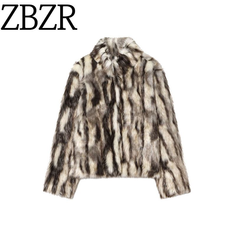 Za Autumn and Winter New Arrivals Women's Clothing Zr European and American Style Fashion Faux Fur Effect Coat Jacket 4360041