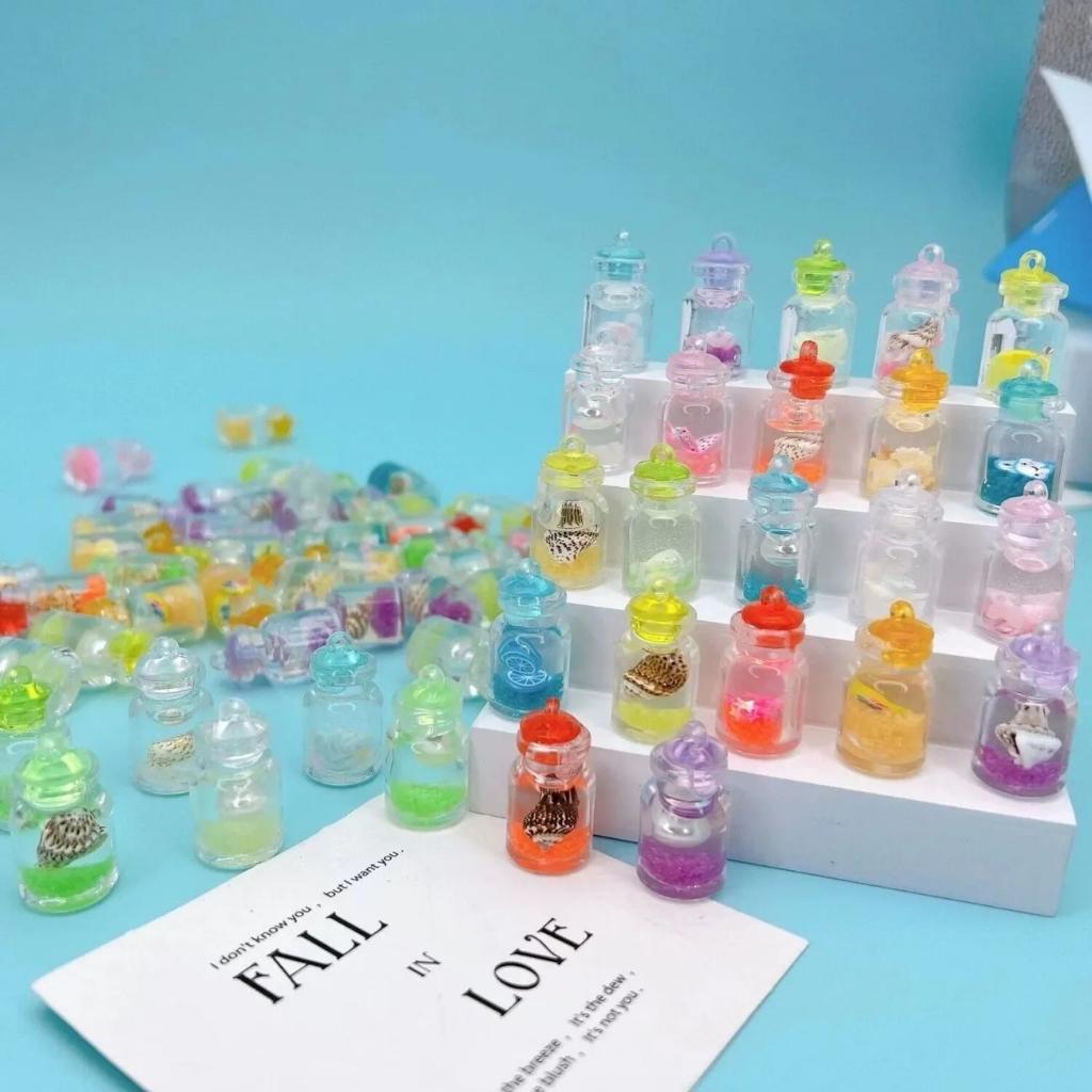 10 Stück leuchtende Mini-Sandschalenflaschen-Miniaturen, die im Dunkeln leuchten, DIY-Minifiguren, Märchengarten, Puppenhaus, Moosterrarium, Mikrolandschaft